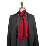 Wrapables Lightweight Sheer Solid Color Georgette Scarf, Red & Black