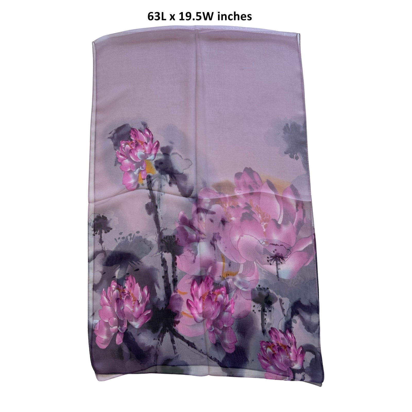 Wrapables Lightweight Sheer Silky Feeling Georgette Scarf, Lotus on Pink