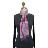 Wrapables Lightweight Sheer Silky Feeling Georgette Scarf, Lotus on Pink