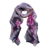 Wrapables Lightweight Sheer Silky Feeling Georgette Scarf, Lotus on Pink