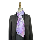 Wrapables Lightweight Sheer Silky Feeling Georgette Scarf, Lavender Peony