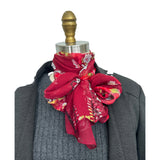 Wrapables Lightweight Sheer Silky Feeling Georgette Scarf, Bouquet on Wine Red