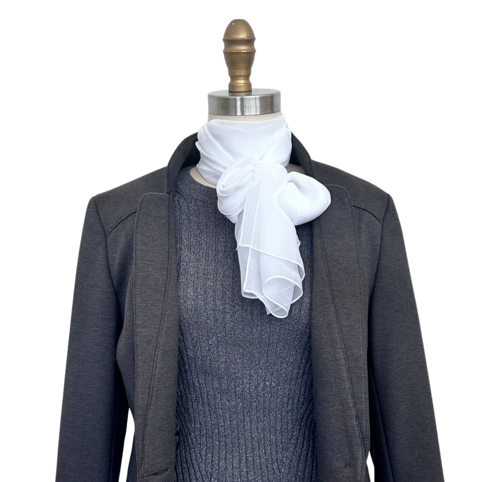 Wrapables Lightweight Sheer Solid Color Georgette Scarf, White