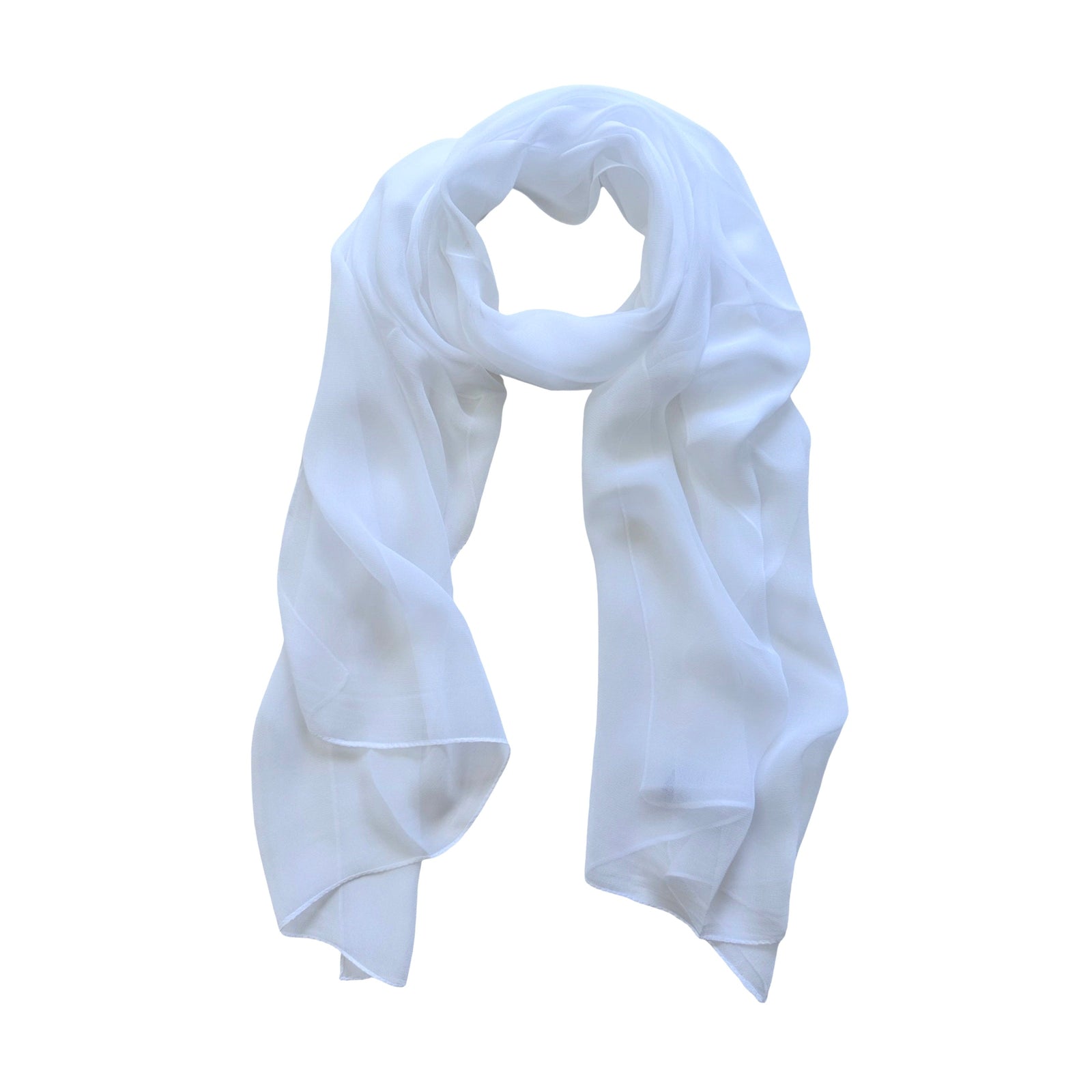 Wrapables Lightweight Sheer Solid Color Georgette Scarf, White