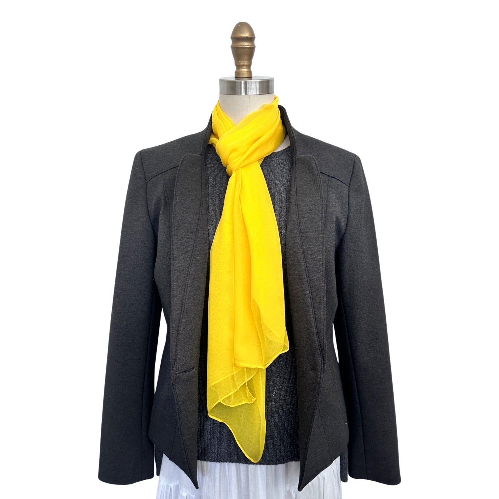 Wrapables Lightweight Sheer Solid Color Georgette Scarf, Yellow