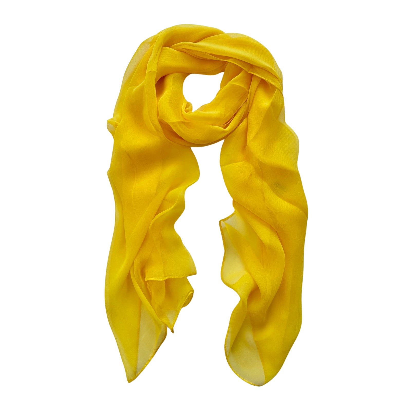 Wrapables Lightweight Sheer Solid Color Georgette Scarf, Yellow