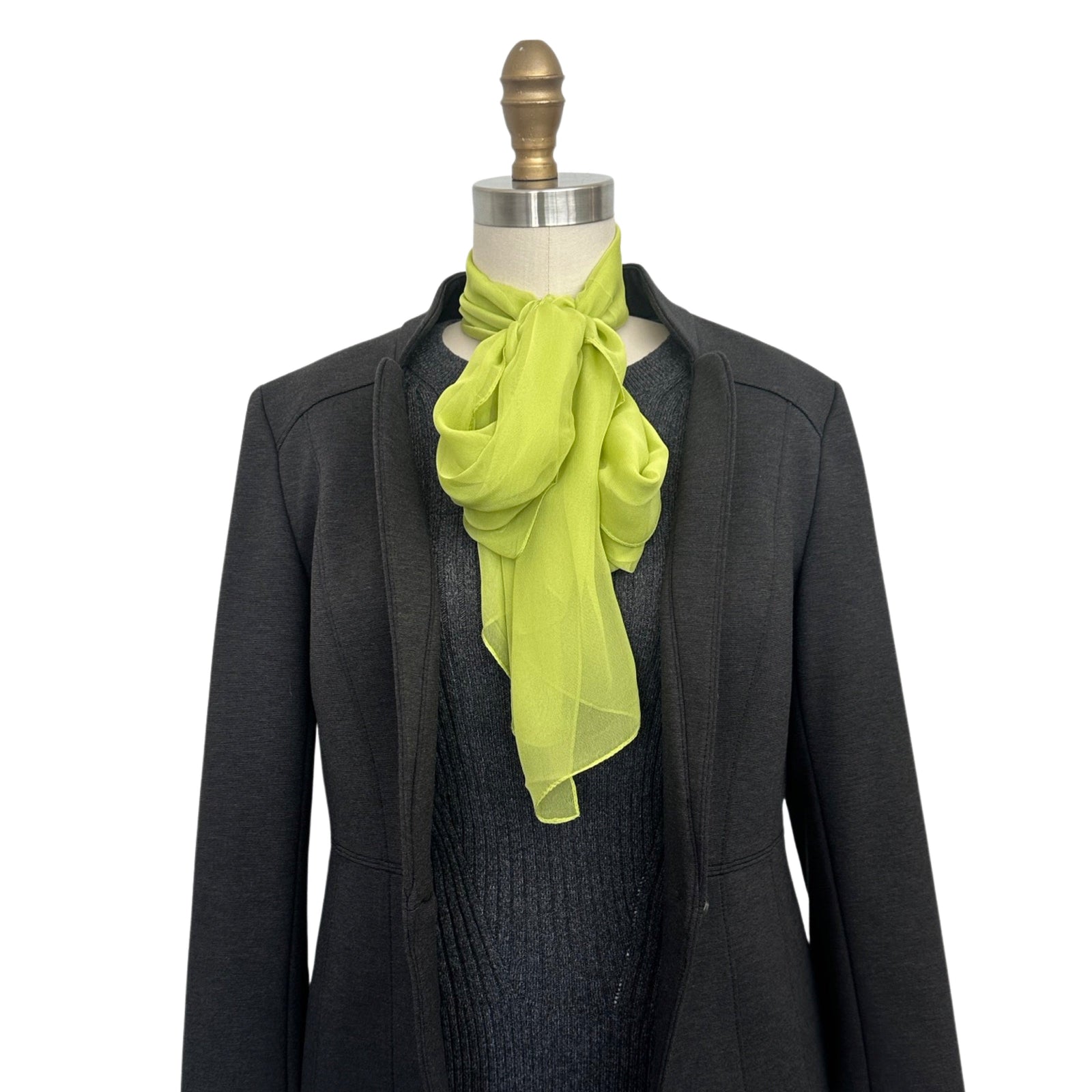 Wrapables Lightweight Sheer Solid Color Georgette Scarf, Apple Green