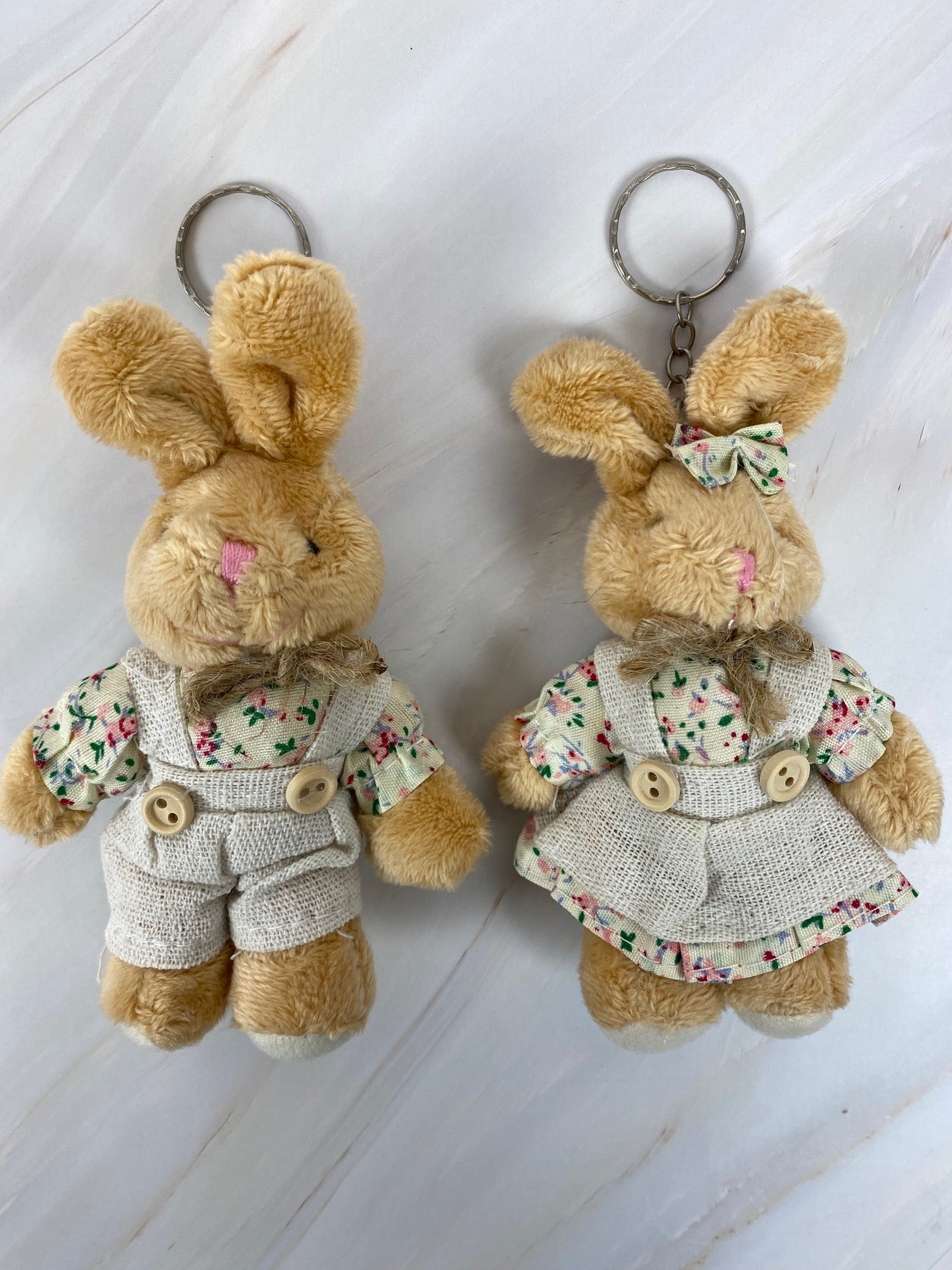 Wrapables Country Floral Plush Stuffed Animal Doll Keychain Bag Charm (Set of 2)