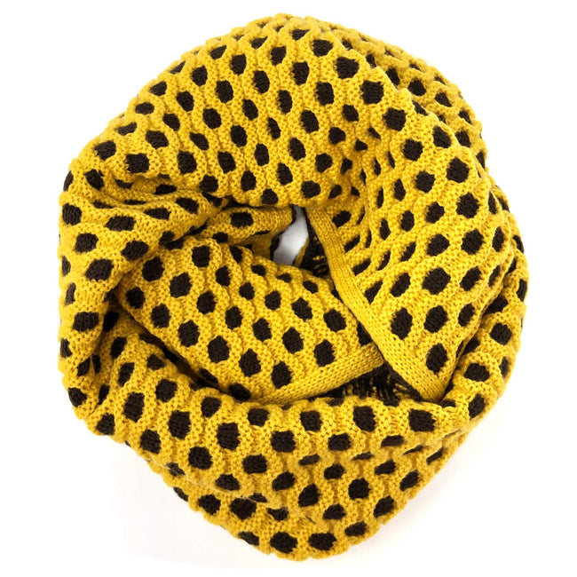 Wrapables Two Tone Warm Winter Knit Infinity Scarf, Yellow & Brown