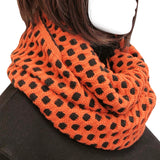 Wrapables Two Tone Warm Winter Knit Infinity Scarf, Orange & Black