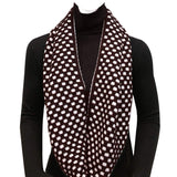 Wrapables Two Tone Warm Winter Knit Infinity Scarf, Dark Brown & White