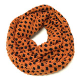 Wrapables Two Tone Warm Winter Knit Infinity Scarf, Orange & Black