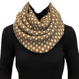 Wrapables Two Tone Warm Winter Knit Infinity Scarf, Brown & Beige