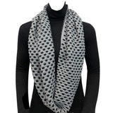 Wrapables Two Tone Warm Winter Knit Infinity Scarf, Gray & Black