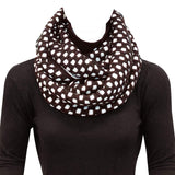 Wrapables Two Tone Warm Winter Knit Infinity Scarf, Dark Brown & White