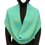 Wrapables Two Tone Warm Winter Knit Infinity Scarf, Aqua & Lime Green