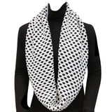 Wrapables Two Tone Warm Winter Knit Infinity Scarf, White & Black