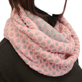 Wrapables Two Tone Warm Winter Knit Infinity Scarf, Pink & Gray