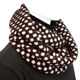 Wrapables Two Tone Warm Winter Knit Infinity Scarf, Dark Brown & White