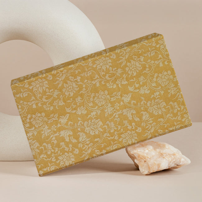 Wrapables Asian Style Satin Brocade Decorative Paper (1 Roll, 2 Sheets), Sun Yellow