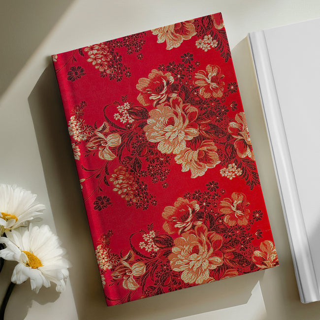 Wrapables 17" x 26" Floral Satin Brocade Decorative Gift Wrapping Paper (2 Sheets), Rose & Iris