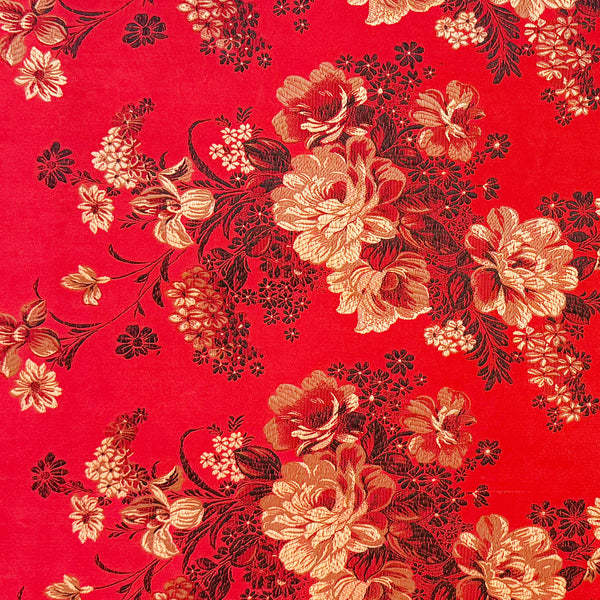 Wrapables 17" x 26" Floral Satin Brocade Decorative Gift-Wrapping Paper (6 Sheets) - Rose & Iris