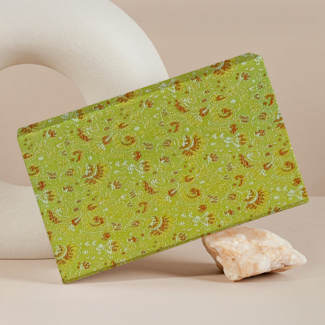 Wrapables Wild Flower Satin Brocade Decorative Paper (1 Roll, 2 Sheets), Green