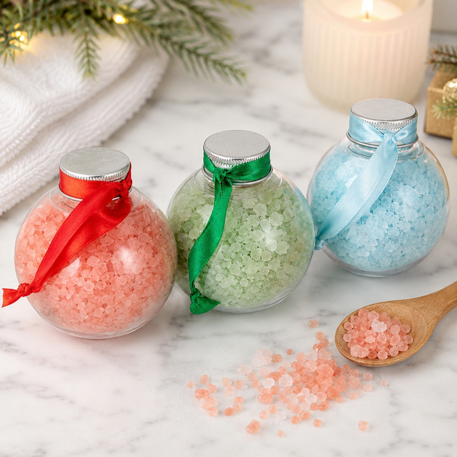 Holiday Bath Confetti Ornaments (set of 3)
