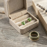Green Crystal Heart Stud Earrings