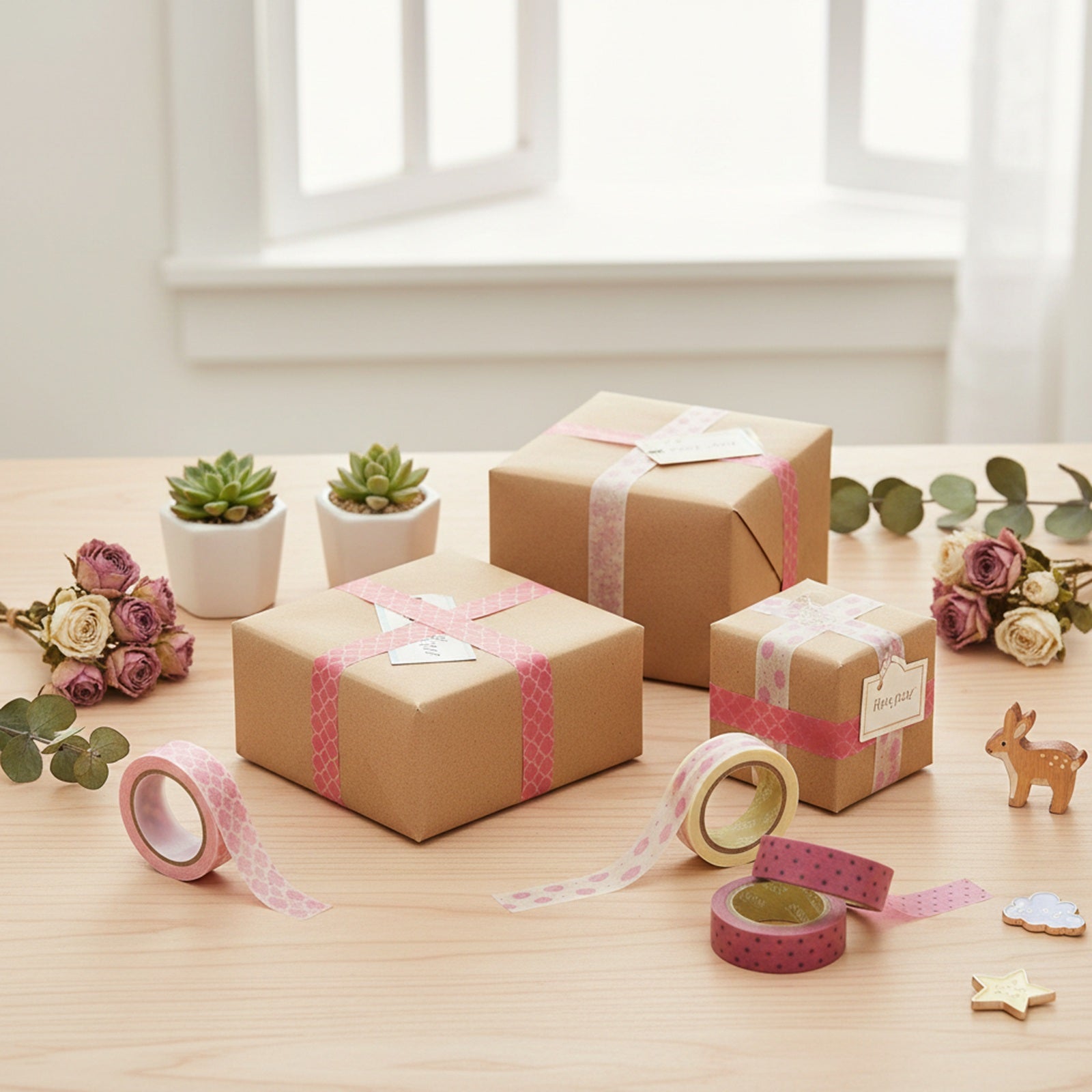 Wrapables Pretty in Pink Japanese Washi Masking Tape (Set of 3)
