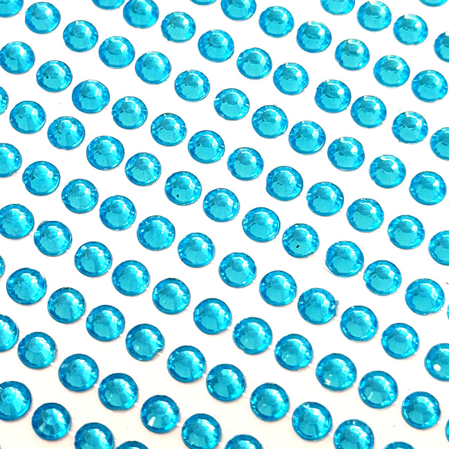 Wrapables Light Blue Crystal Diamond Sticker 4mm Adhesive Rhinestones, 846 pieces