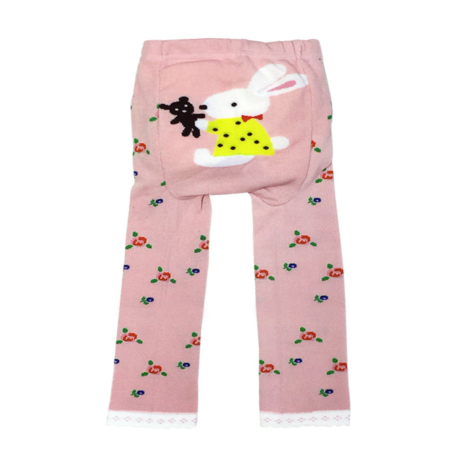 Wrapables Baby and Toddler Animal Leggings (Set of 3), 6 to 12 months, Pink and Brown