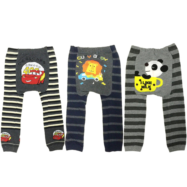 Wrapables Baby and Toddler Animal Leggings (Set of 3), 6 to 12 months, Racing