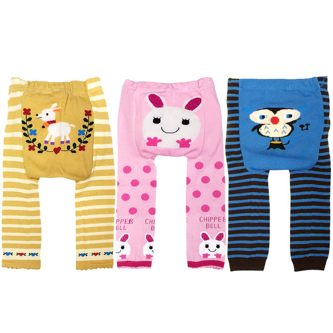 Wrapables Baby and Toddler Animal Leggings (Set of 3), 12 to 24 months, Hello Friend