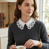 White Romantic Floral Lace Collar Necklace
