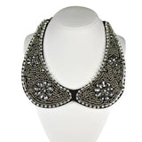 Beaded Peter Pan Collar Necklace with Flower Accents