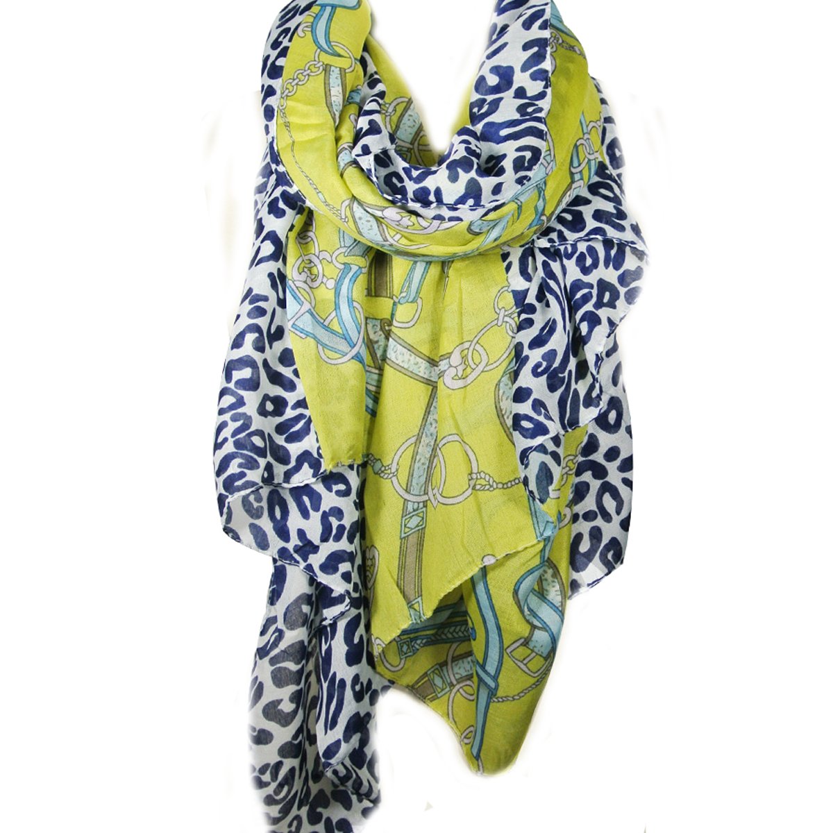 Wrapables Leopard and Chain Print Scarf