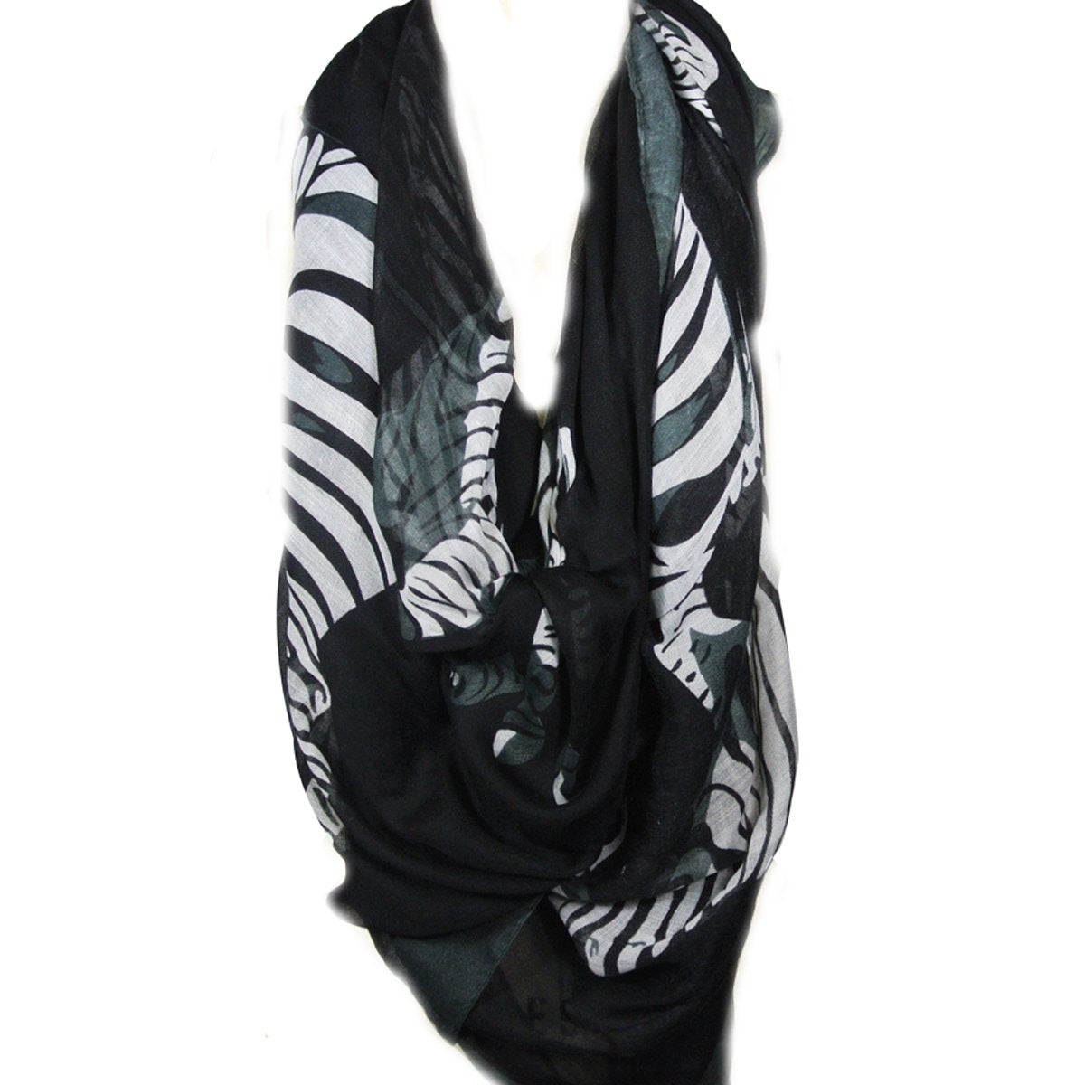 Wrapables Large Zebra Pattern Scarf