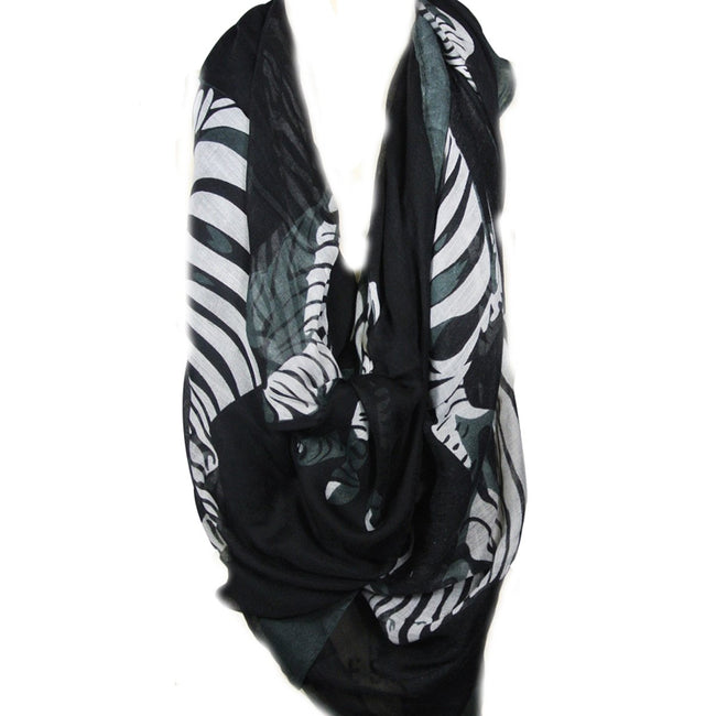 Wrapables Large Zebra Pattern Scarf