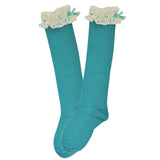 Wrapables Lace Ruffles and Bow Knee High Girl Socks (Set of 5)