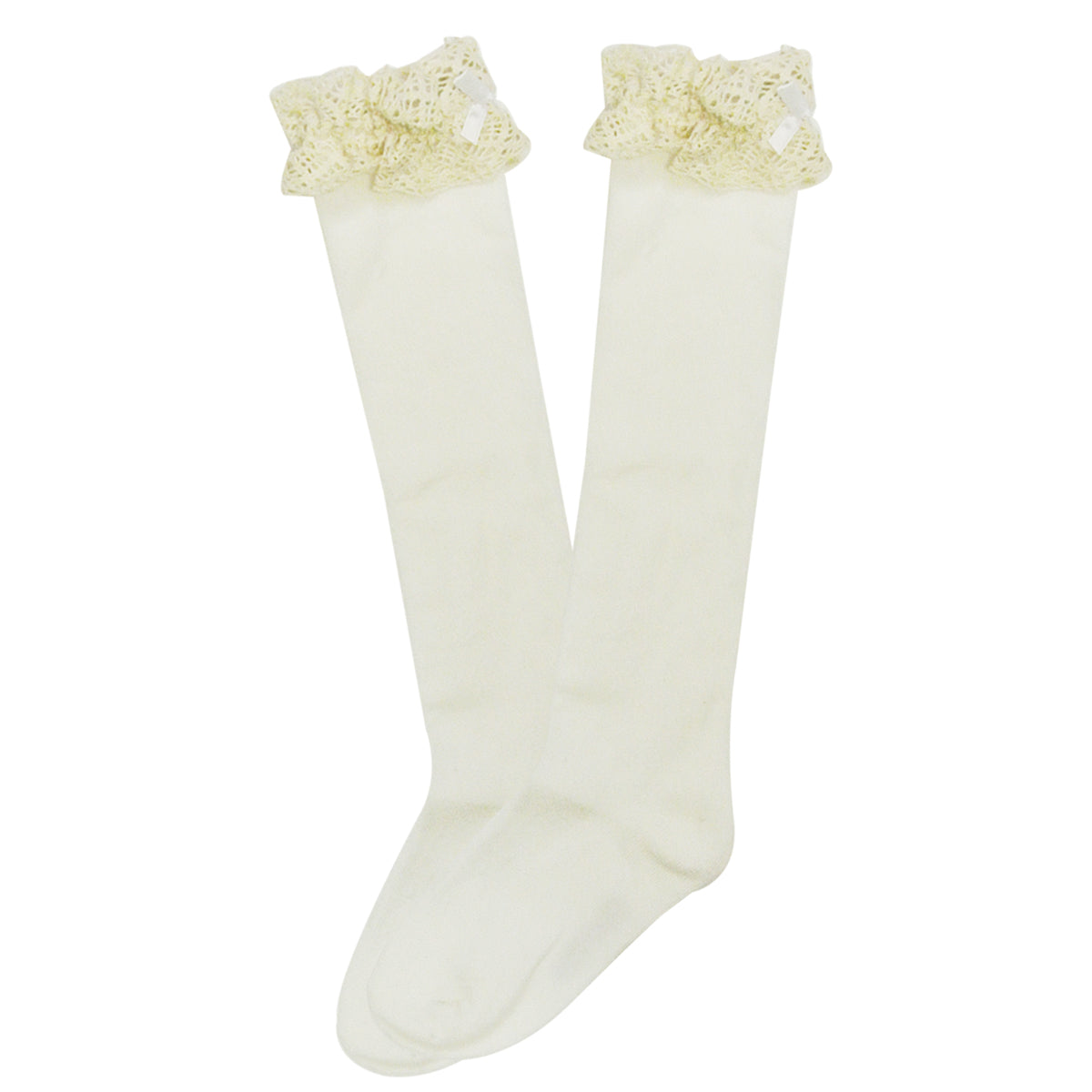 Wrapables Lace Ruffles and Bow Knee High Girl Socks (Set of 5)