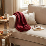 Wrapables Solid Color Warm Winter Knit Infinity Scarf, Wine