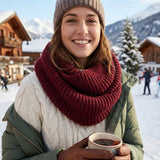 Wrapables Solid Color Warm Winter Knit Infinity Scarf, Wine