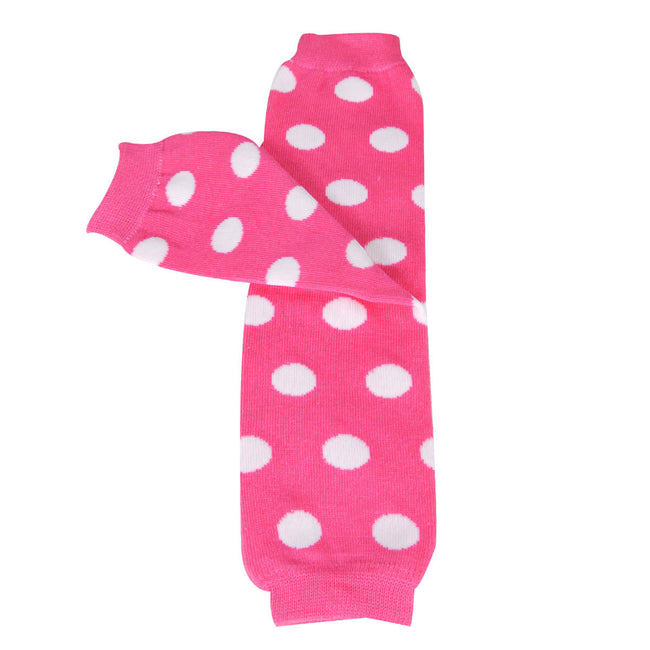 Wrapables Colorful Baby & Toddler Leg Warmers, Dots Pink & White