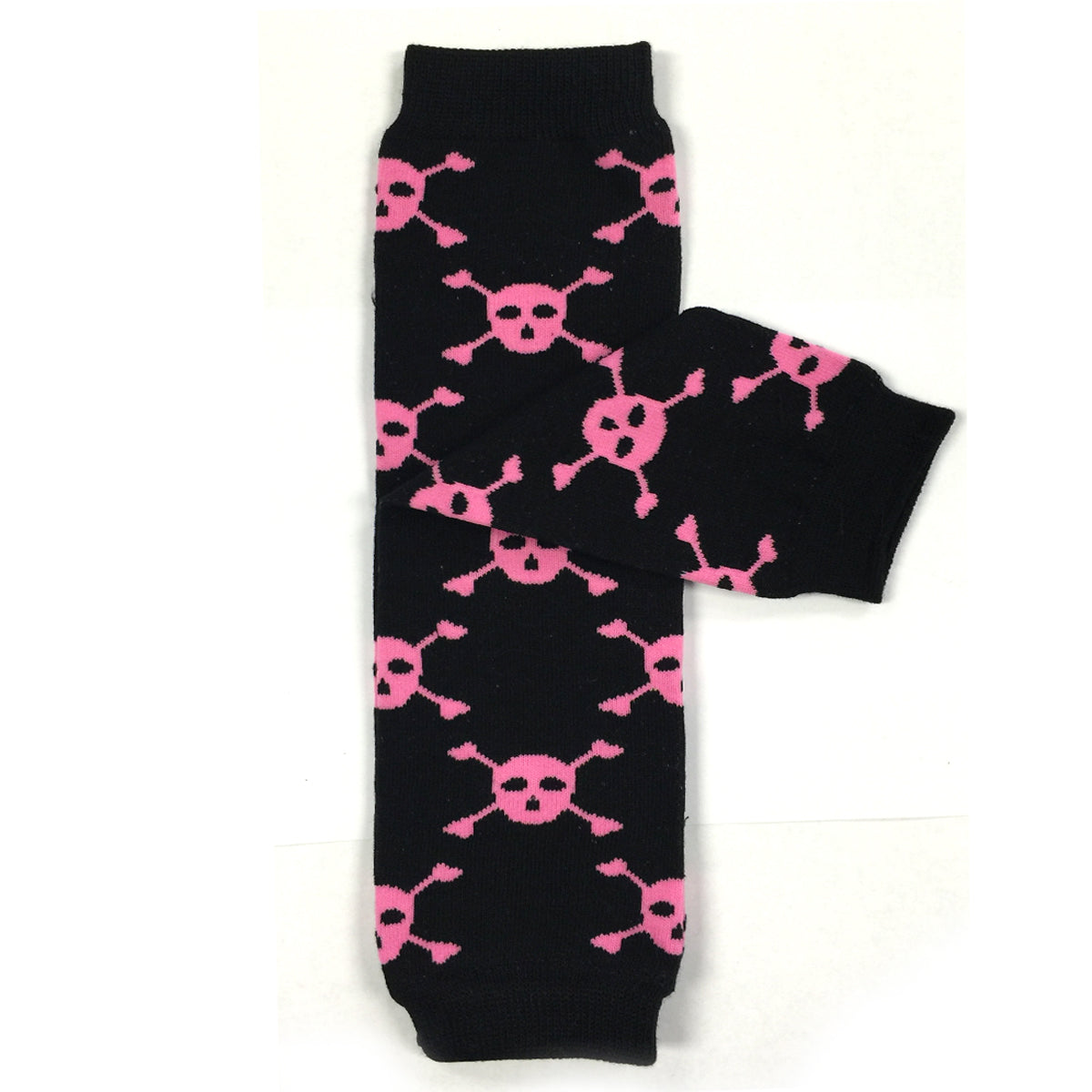 Wrapables Colorful Baby & Toddler Leg Warmers, Skulls Pink