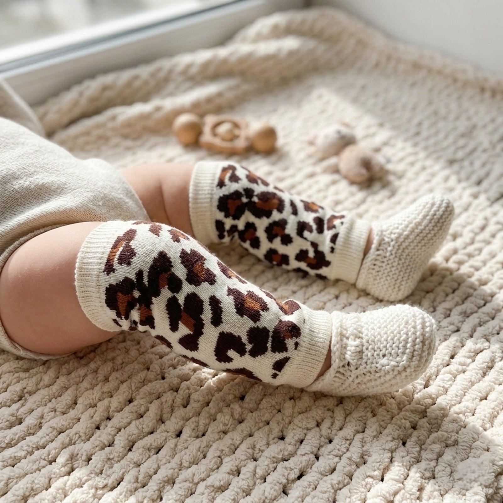 Wrapables Colorful Baby & Toddler Leg Warmers, Leopard