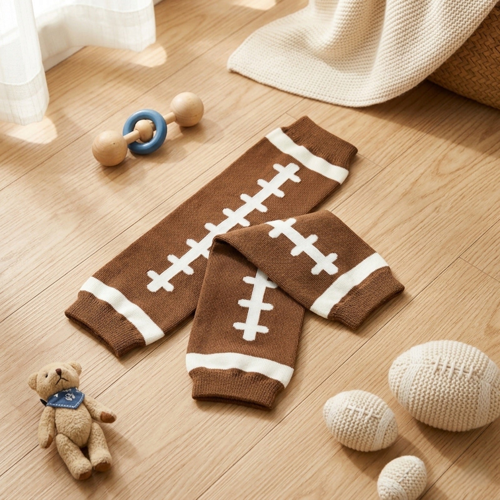 Wrapables Colorful Baby Leg Warmers, Football