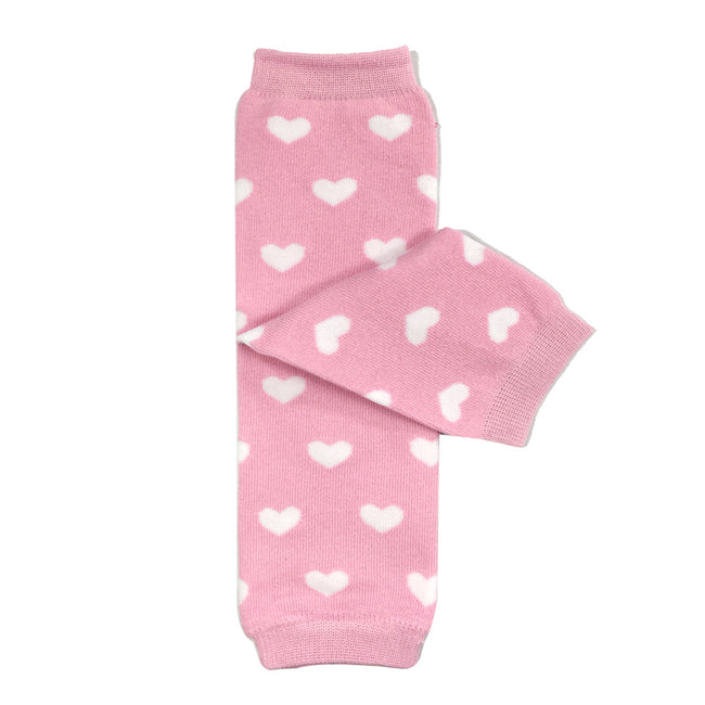 Wrapables Colorful Baby & Toddler Leg Warmers, Hearts Pink