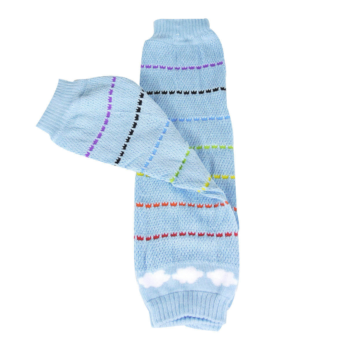 Wrapables Colorful Baby & Toddler Leg Warmers, Rainbow & Clouds