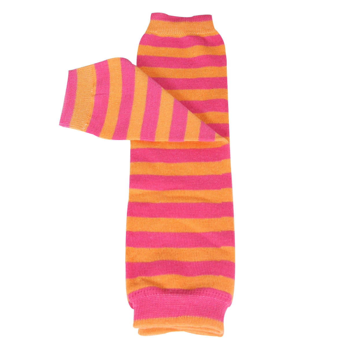 Wrapables Colorful Baby & Toddler Leg Warmers, Stripes Pink & Orange